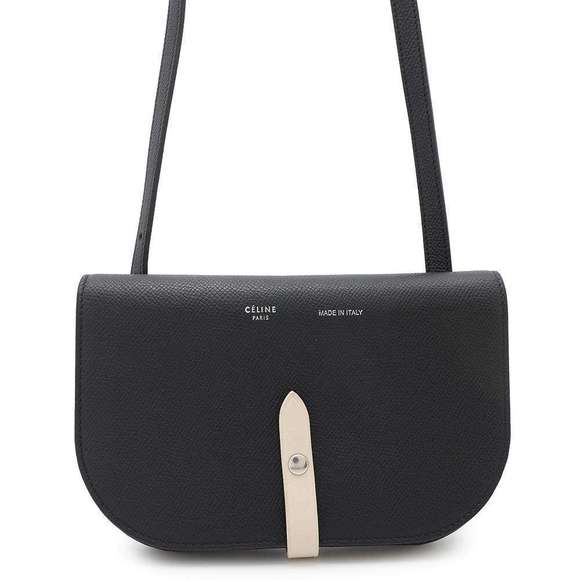 Celine Bag Shoulder Black Wallet Clutch Leather BAG - Picture 1 of 8